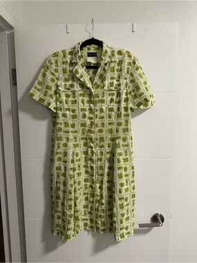 Rena Lange Vintage Basket Print Dress